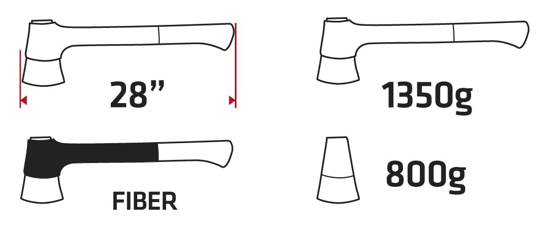 VERTO Universal axe 1350g - ideal for splitting wood