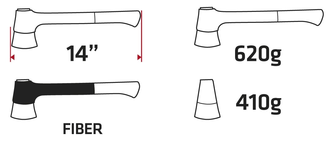 VERTO Universal axe 620g - ideal for gardening and forestry work