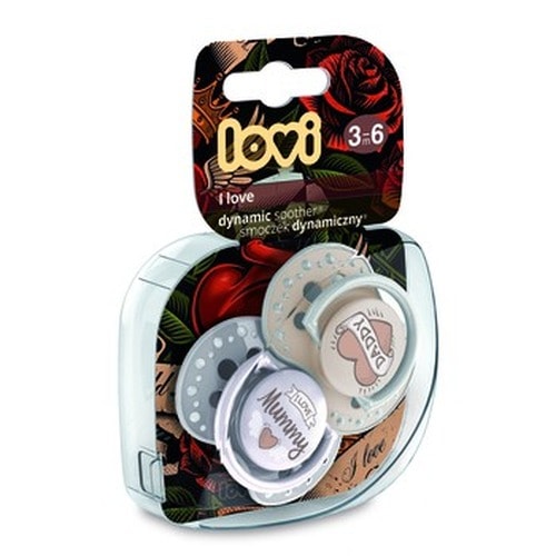 I LOVE Silicone Pacifier - 2 pieces for babies 3-6 months