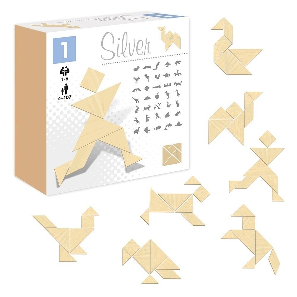 Silver Tangram - Logic game for seniors - exercise your mind!