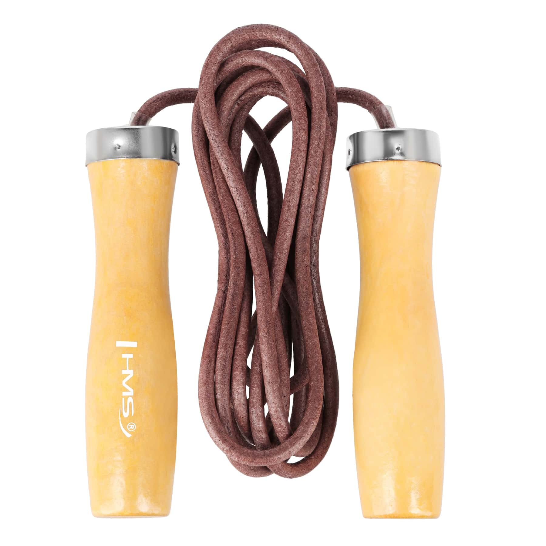 HMS SK07 Leather jump rope with wooden handle - improve your fitness!