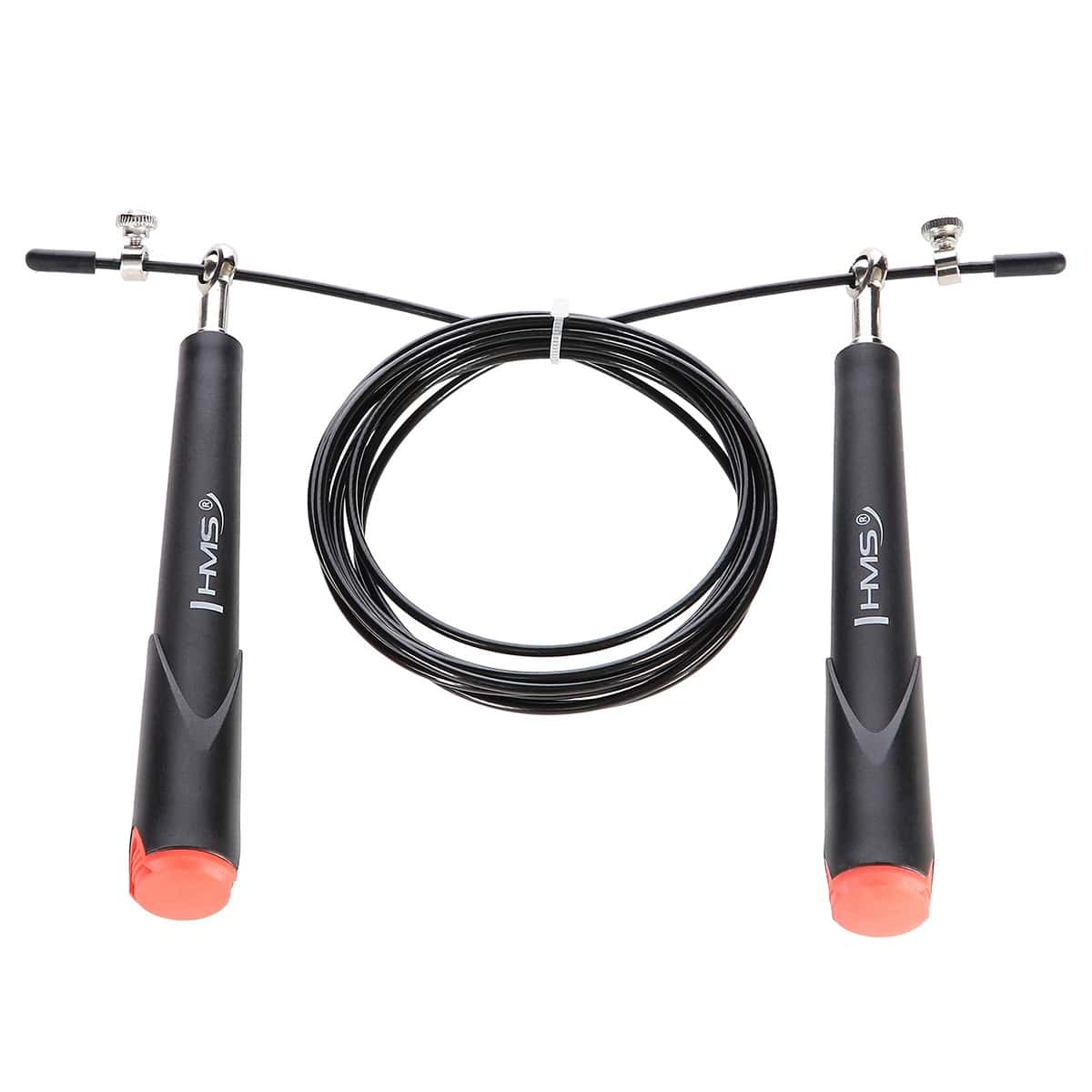HMS SK49 - Black aluminum speed jump rope for better fitness