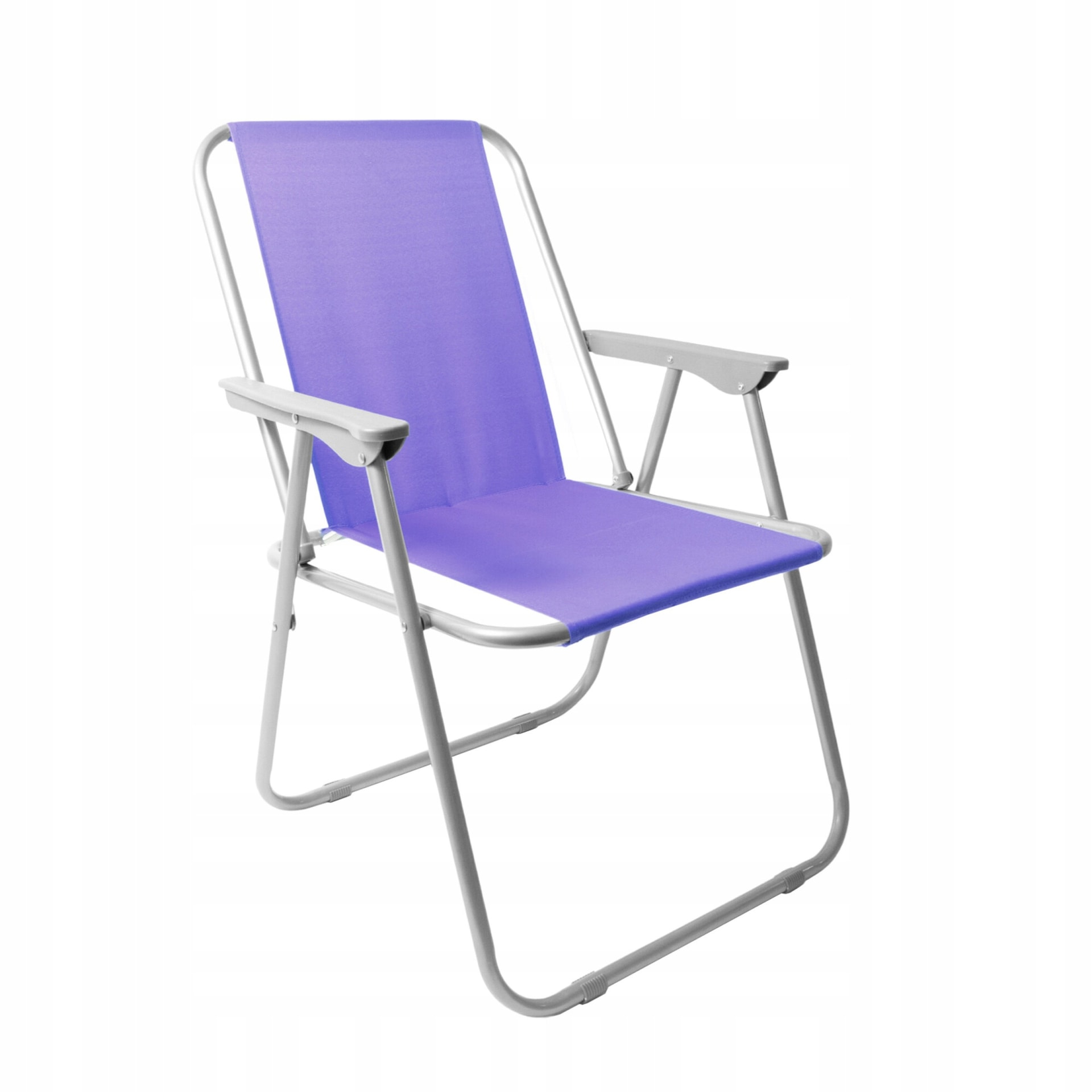 Folding camping chair purple striped - perfect for picnic