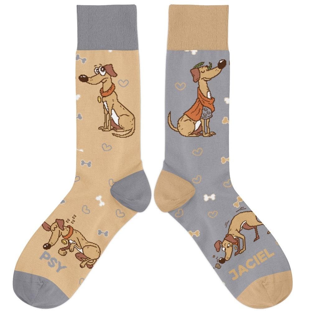 Psyjaciel Cotton socks with dog motif - size 42/46
