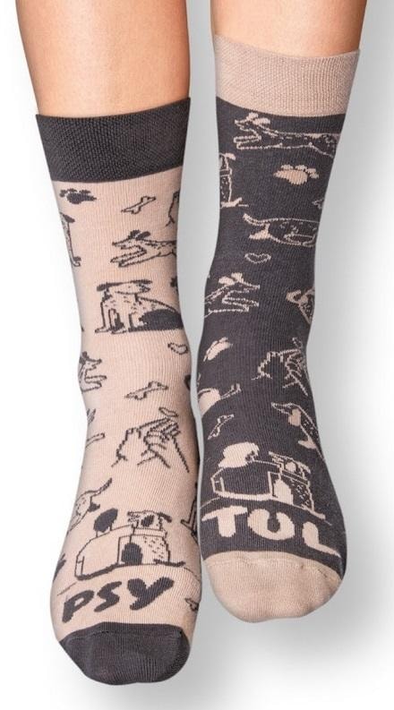 Psytul Long Socks with Dog - Size 43-46