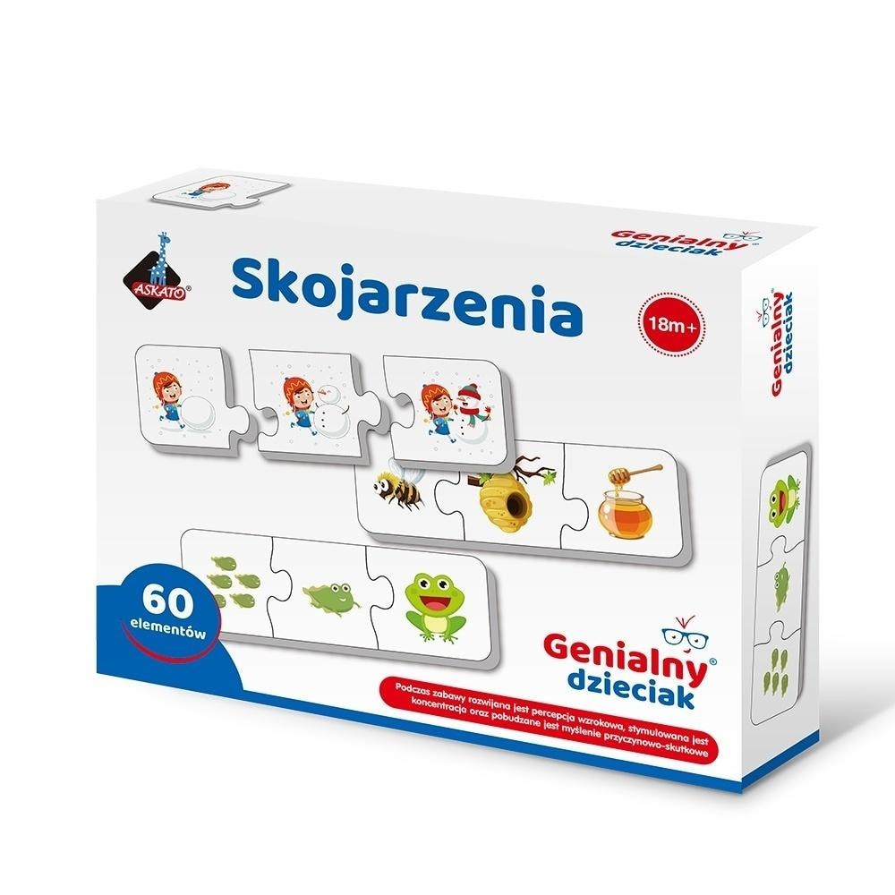 Askato Puzzle Associations - educational 3-element puzzle for children