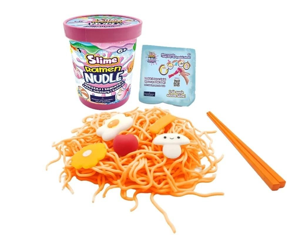 Slime Ramen Noodles smiling mushroom - creative fun for kids