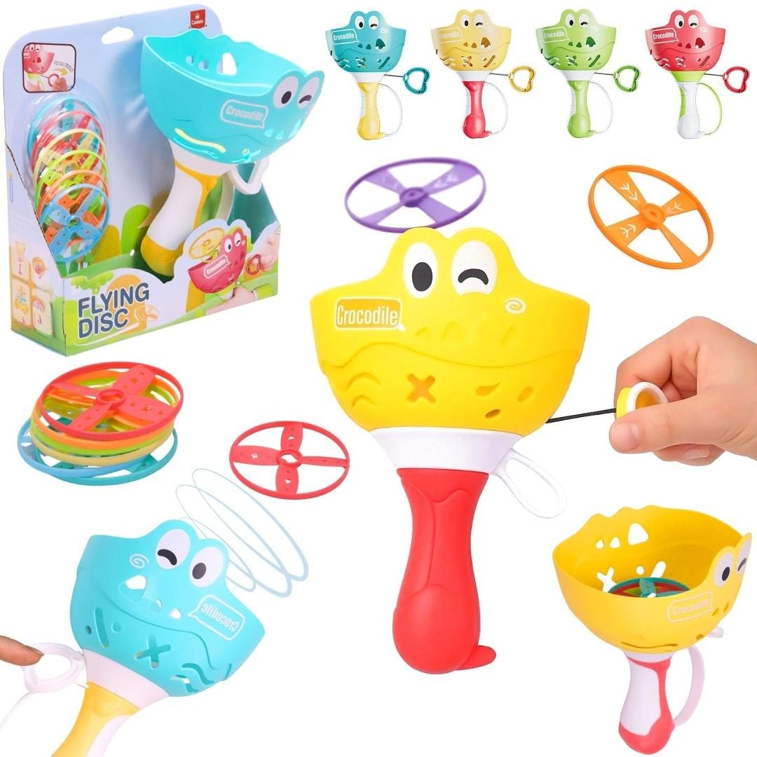 Launchable flying propeller with tension mechanism MIX - colorful outdoor fun