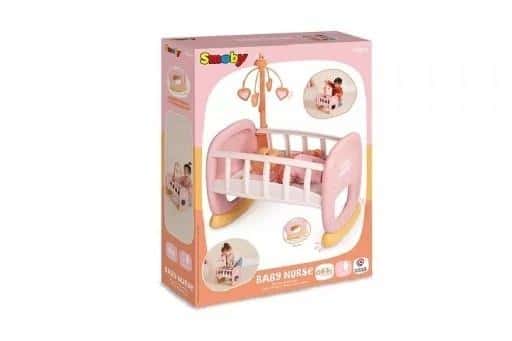 Smoby Baby Nurse Doll Cradle with Carousel