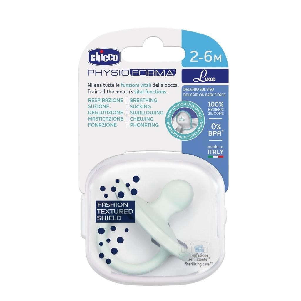 Chicco PhysioForma Soft Luxe Mint Soother 2-6m - gentle and safe