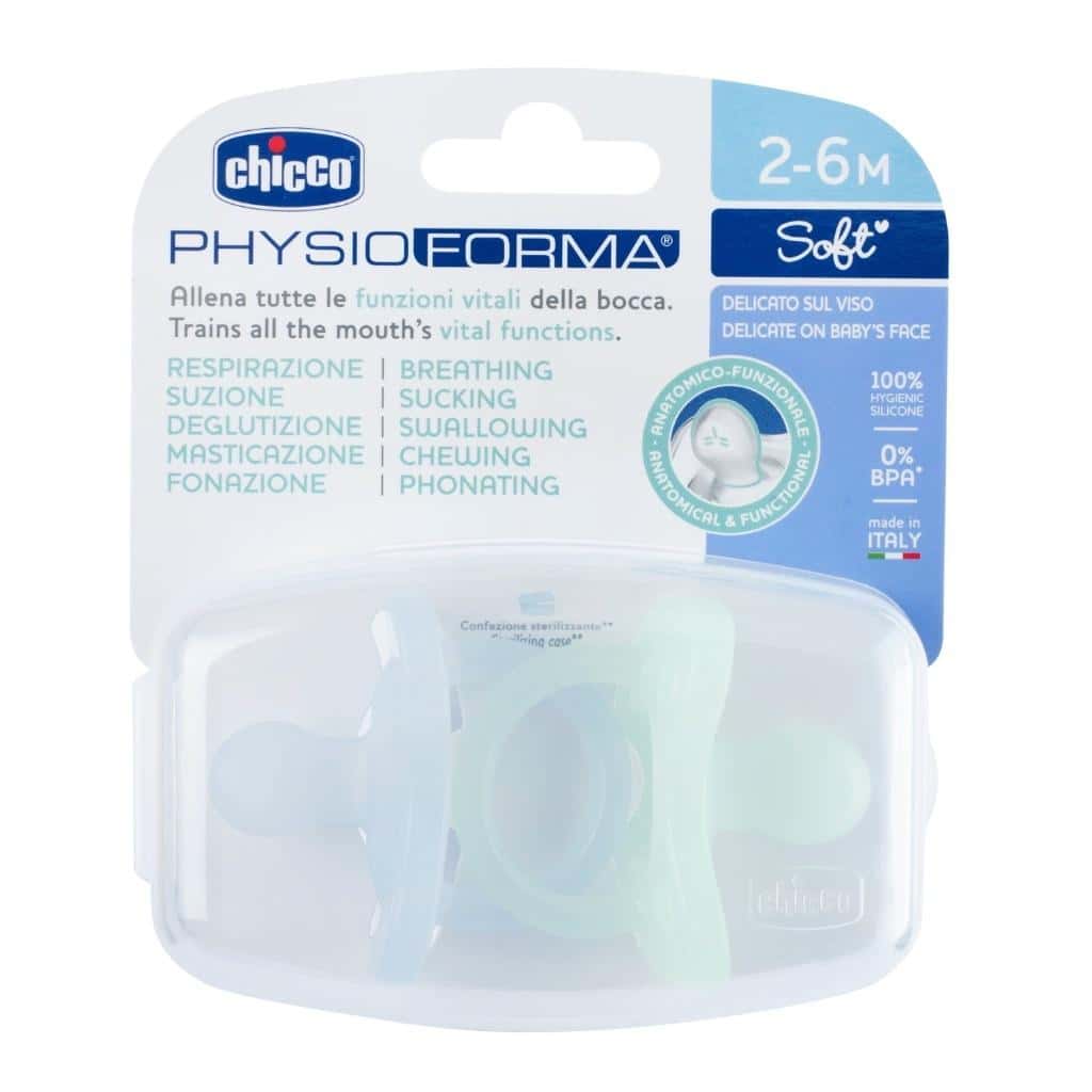 Chicco PhysioForma Soft Silicone Soother blue 2 pcs - perfect for your baby
