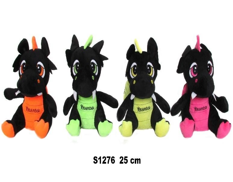 Dragon "Krakow" black neon 25 cm - perfect gift for a child
