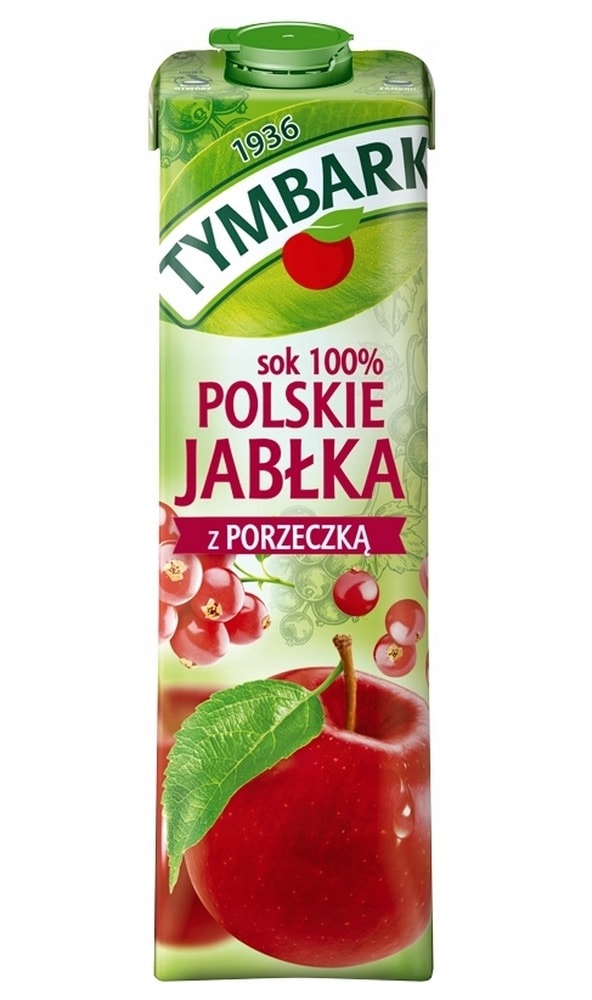 Tymbark Apple and Blackcurrant Juice 1L - refreshing fruit flavor