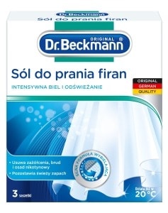 Dr. Beckmann Curtain Laundry Salt - 3 sachets of 40g for perfectly white curtains