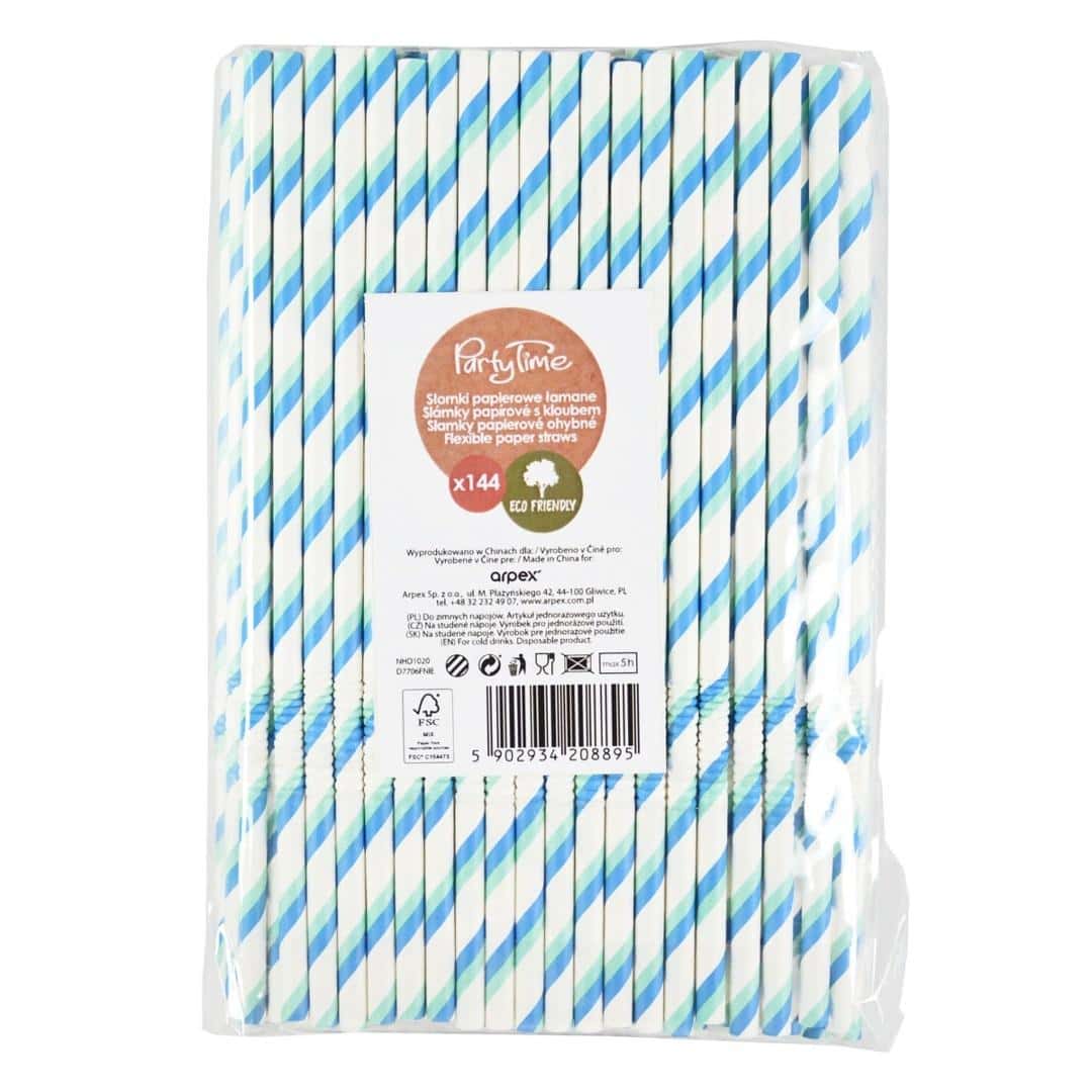 Paper straws bendable blue - eco-friendly solution for your drinks
