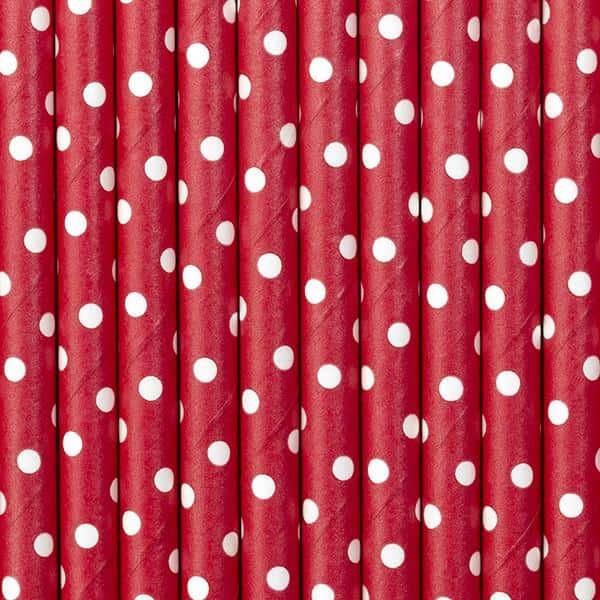 PartyDeco Red paper straws 19.5 cm - perfect for any occasion