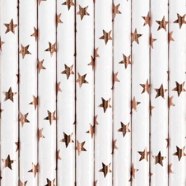 Partydeco Paper straws pink-gold - perfect for the party!