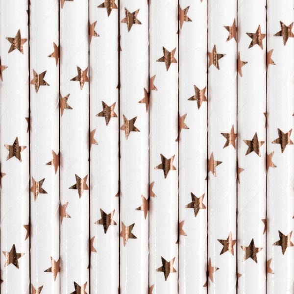 Partydeco Paper straws pink-gold - perfect for the party!
