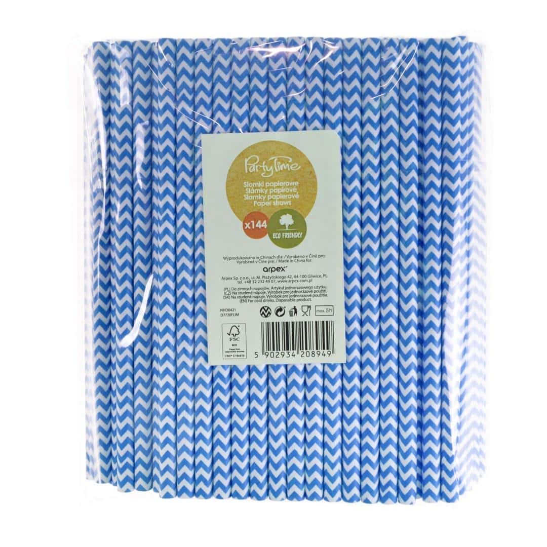 Paper straws shake 8mm blue - perfect for parties!