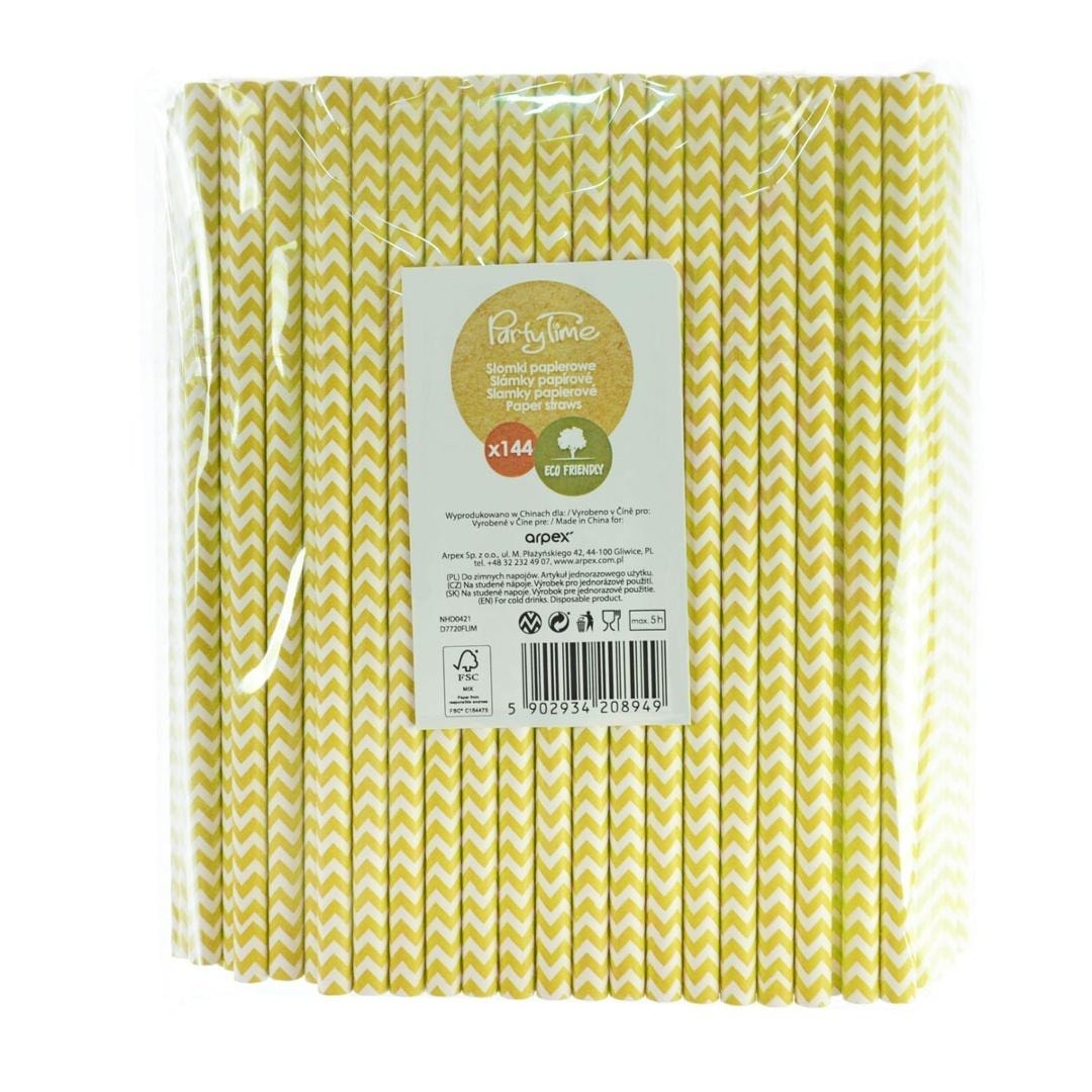 Arpex Yellow paper straws shake 8mm - 144 pieces
