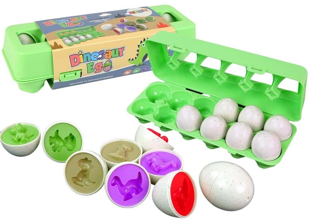 Leantoys Educational Sorter Dinosaur Eggs Puzzle 12 pieces