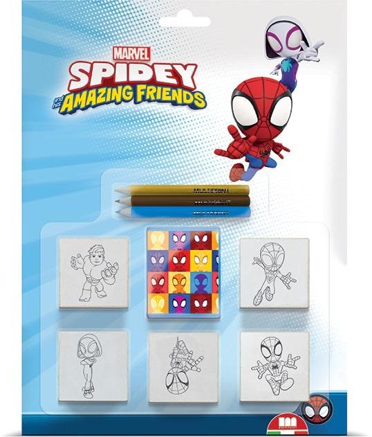 Spidey stamps for children - creative set with pad and crayons