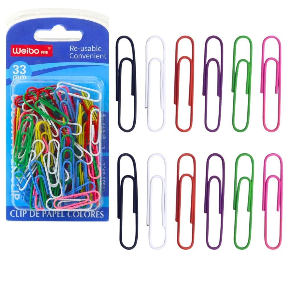 Paper clips colorful 33 mm 90 pieces - ideal for organization
