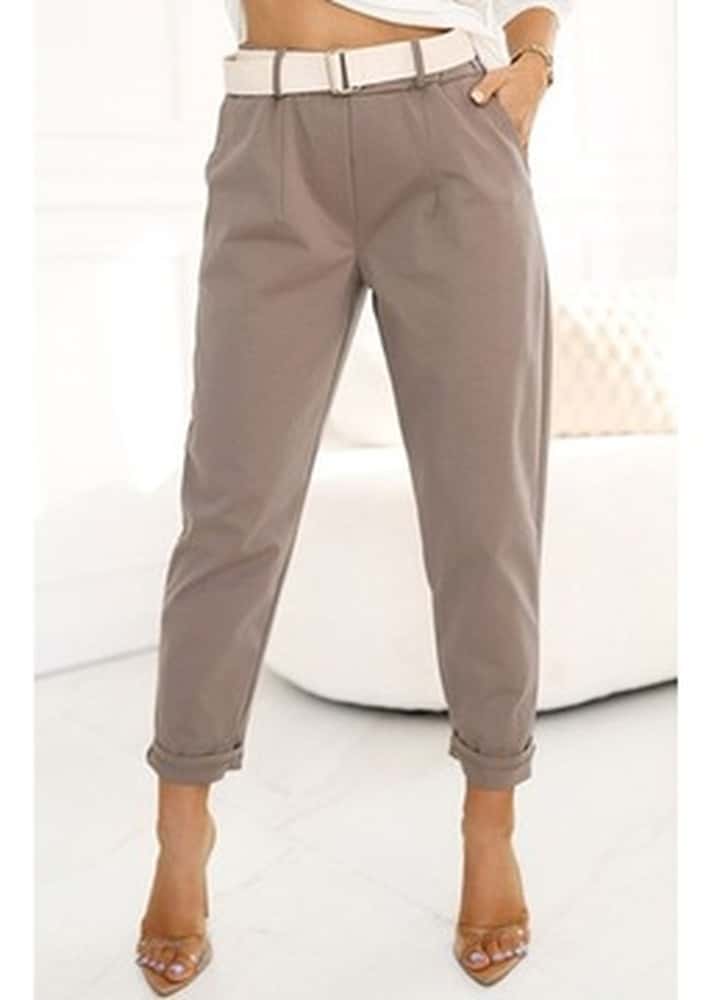 Chie Women's Trousers - elegant striped, purple XL