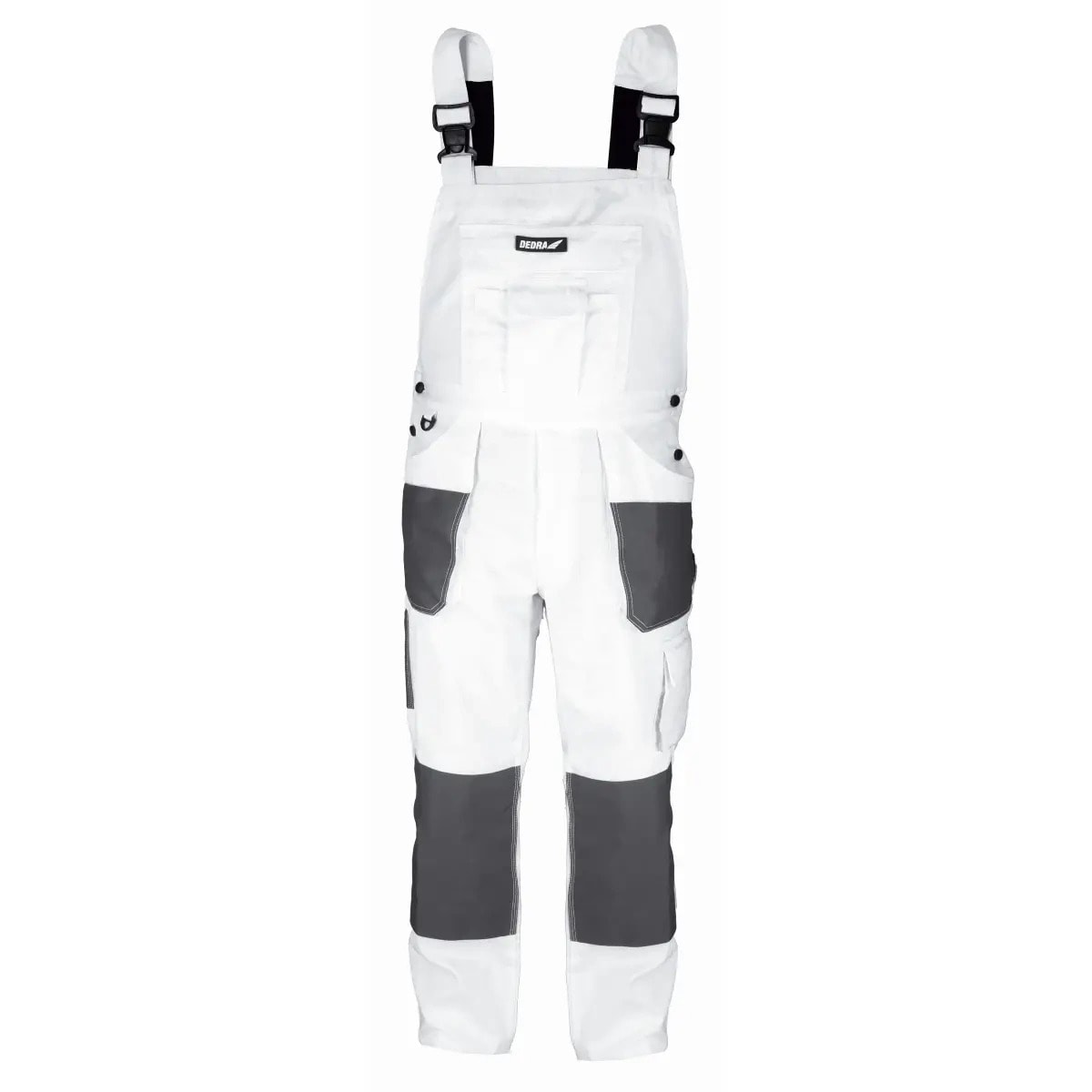 DEDRA Protective bib overalls L/52, white, weight 190g/m2
