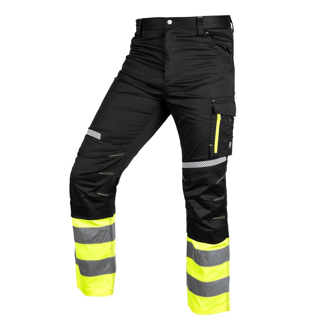 NEO TOOLS High Visibility Work Trousers Black-Yellow Size M