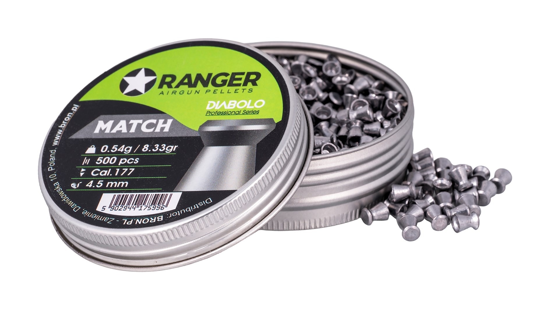RANGER Diabolo Flat Head Pellets Professional Match 4.5 mm 500 pcs - precise pellets for air rifles