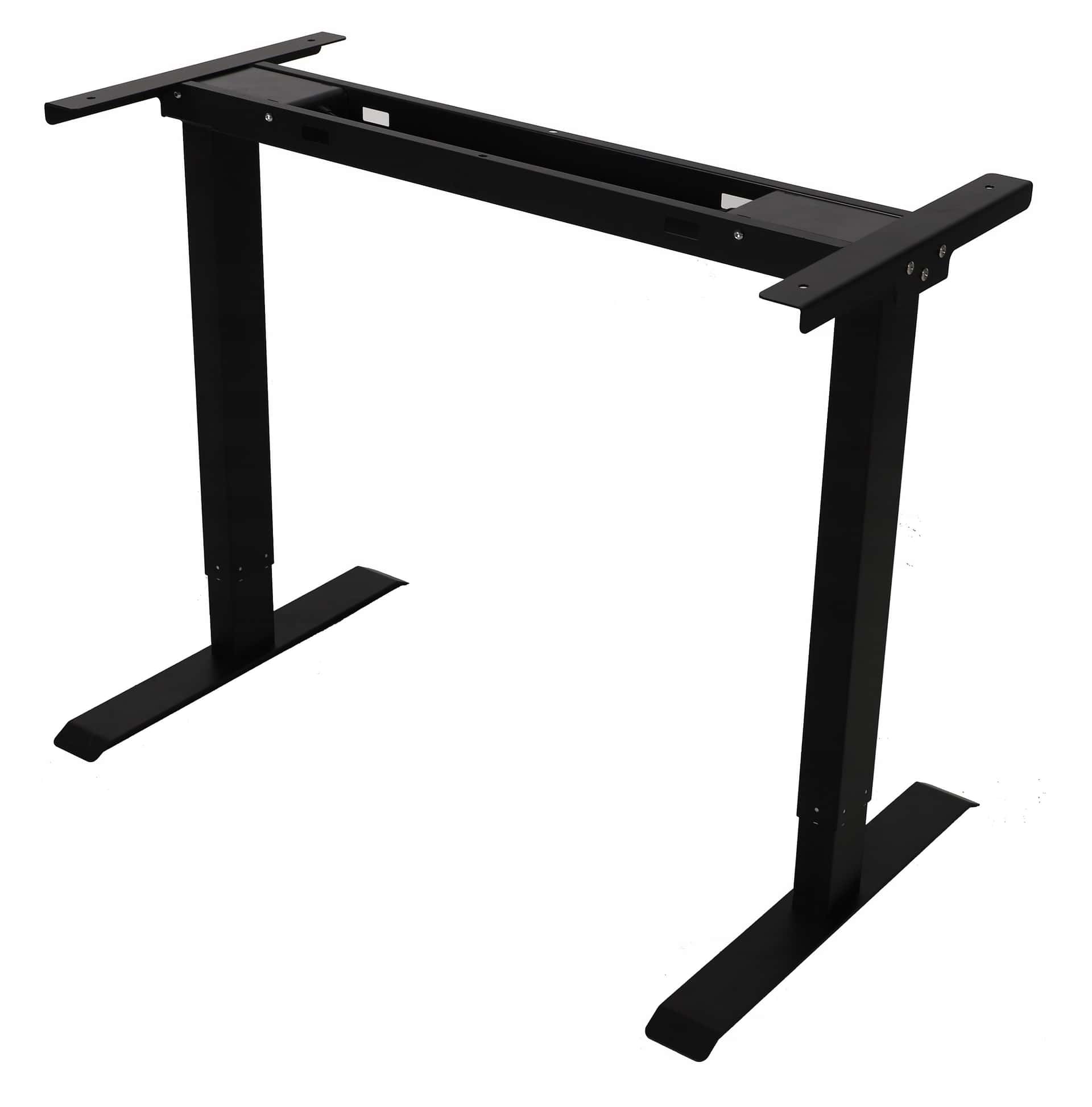 Desk frame with electric height adjustment, L-shape, white - ideal for work