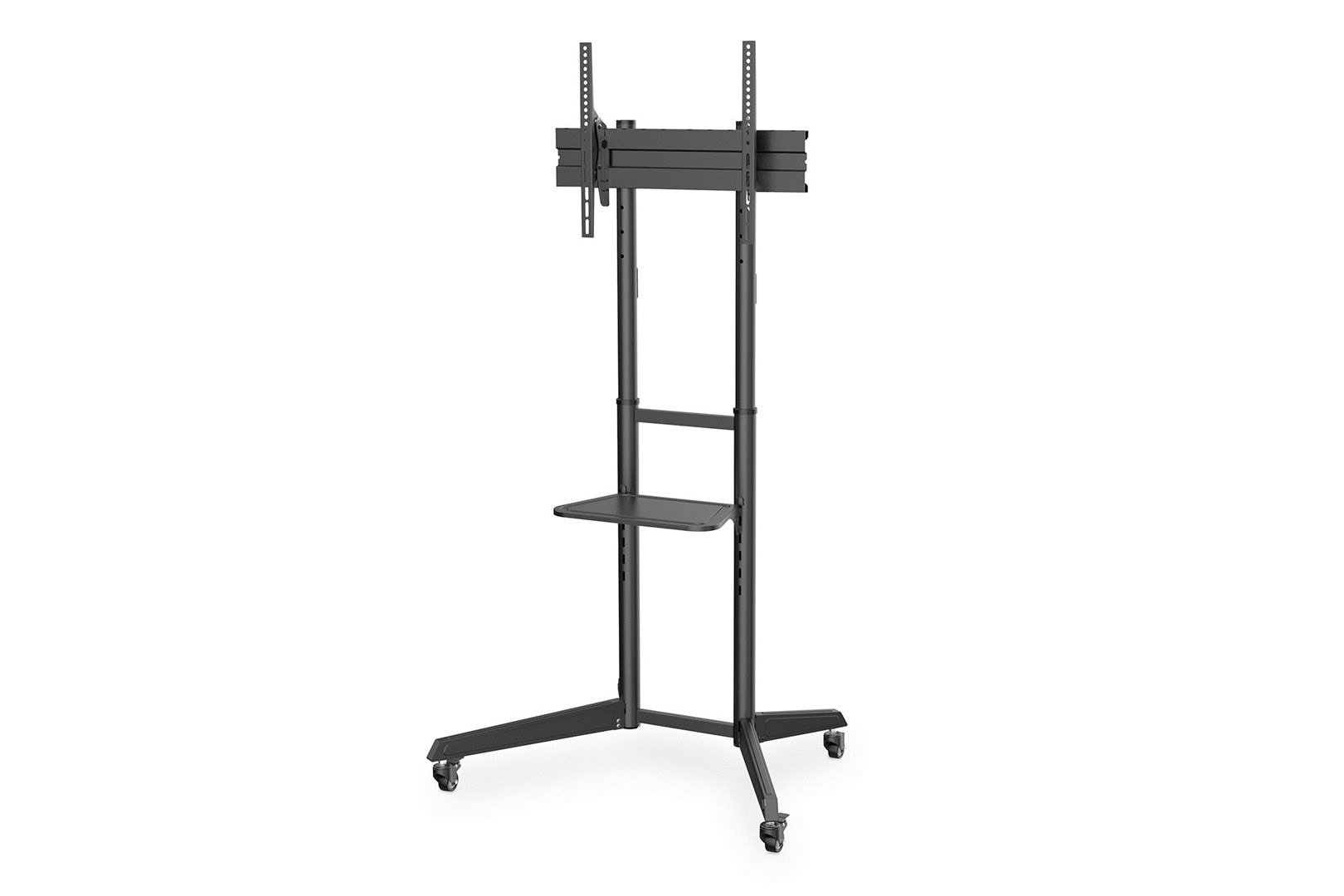 Mobile single floor stand with shelf - ideal for presentations and video conferences