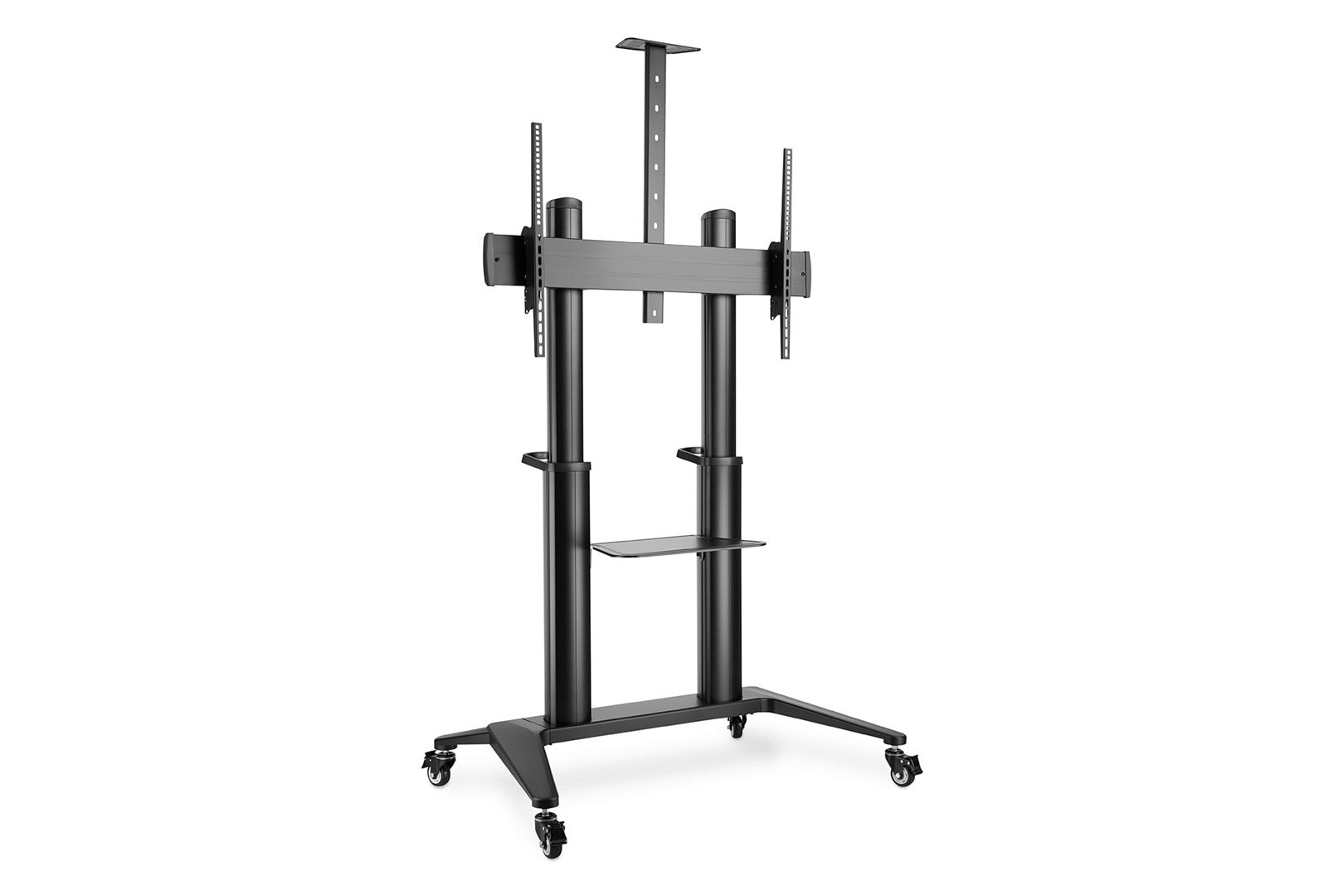 Mobile single floor stand with shelf and camera mount - ideal for presentations