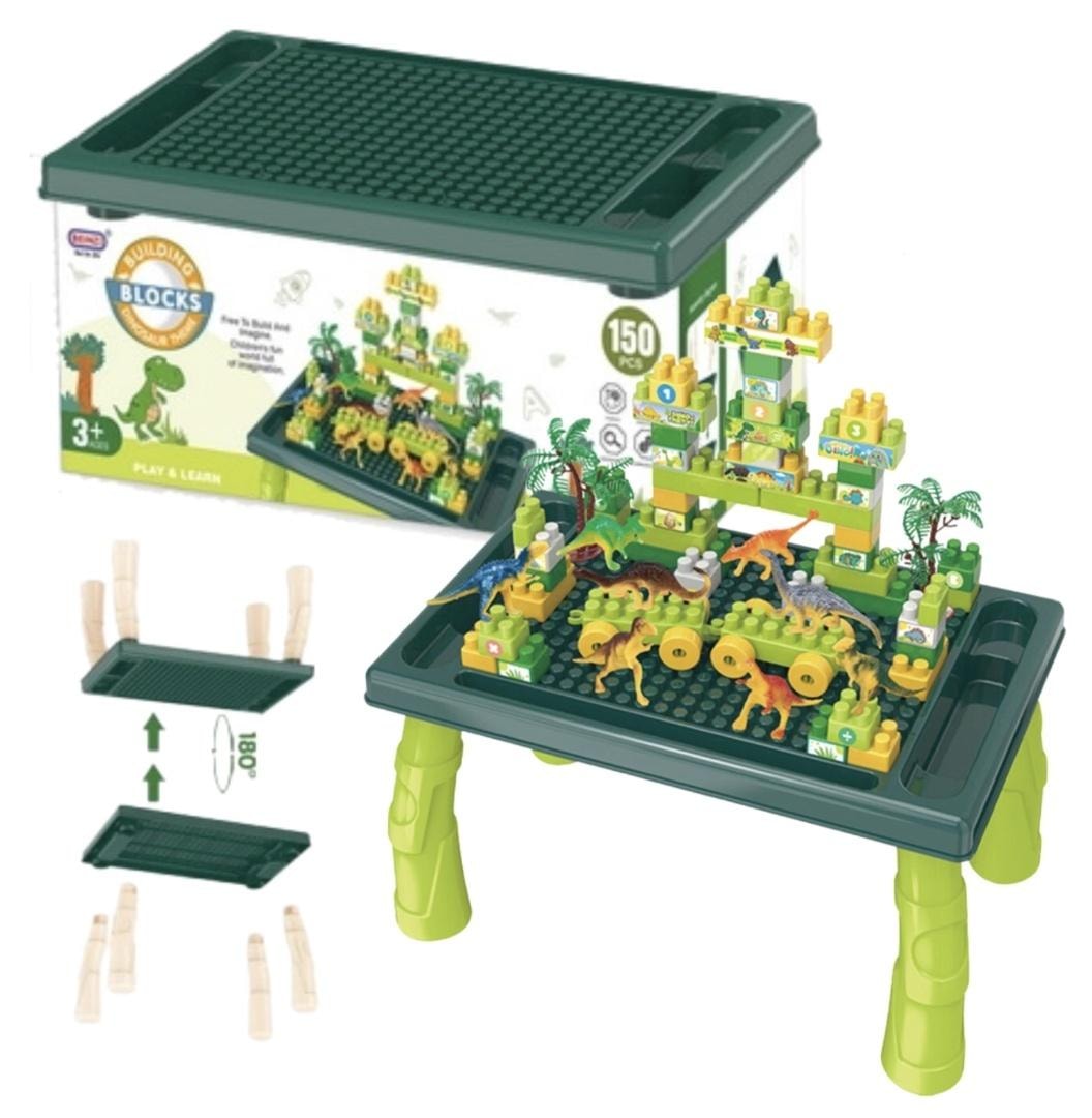 Children's table with Dinosaur blocks - educational fun