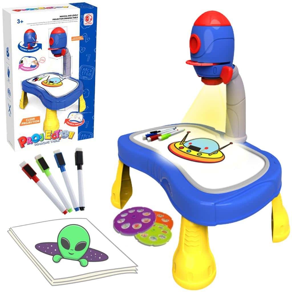 Drawing table with projector - creative fun for kids