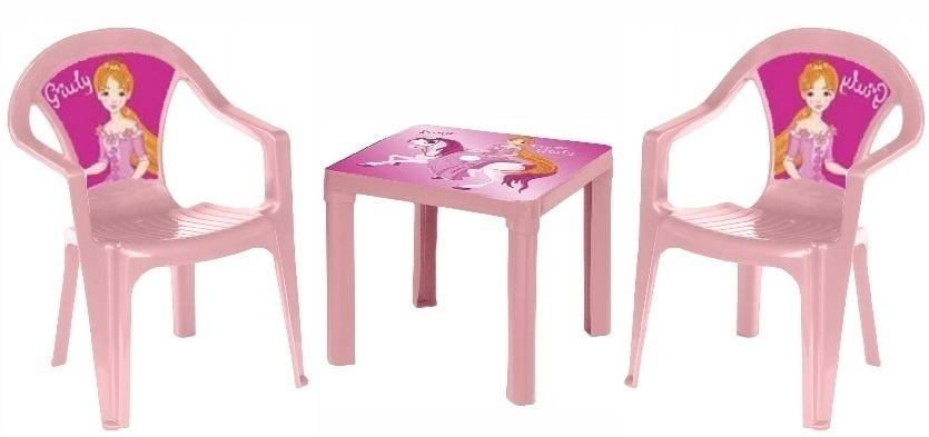 Table and two chairs pastel pink - perfect set for children
