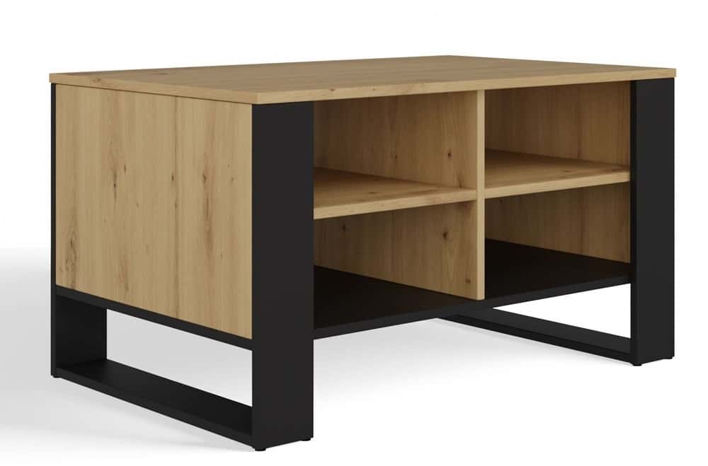 Coffee table Modern 4P - artisan oak, black legs - perfect for the living room