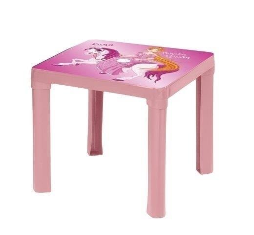 Pastel pink plastic table - ideal for a child's room
