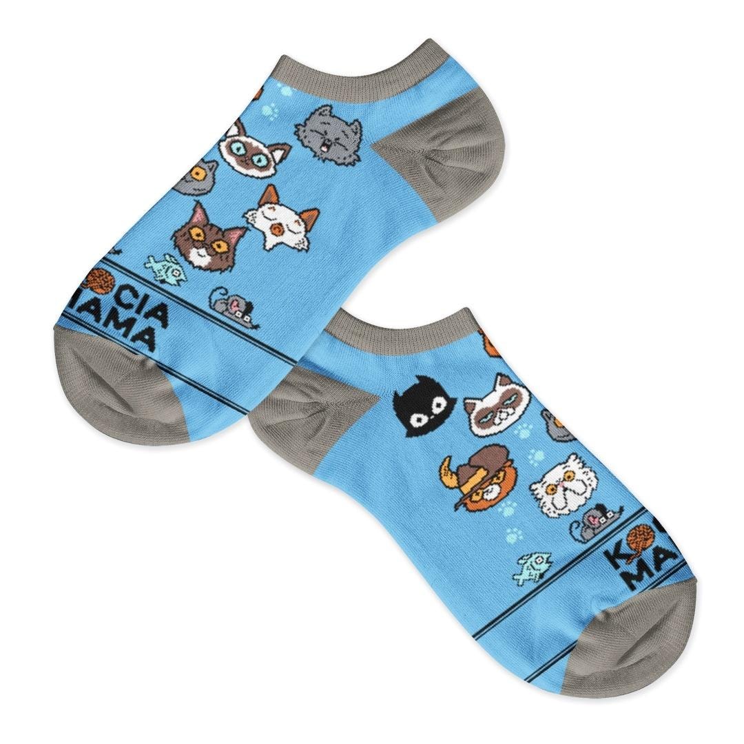 Cat Mom - Women's Sneaker Socks with Cat Motif, Size 37/41