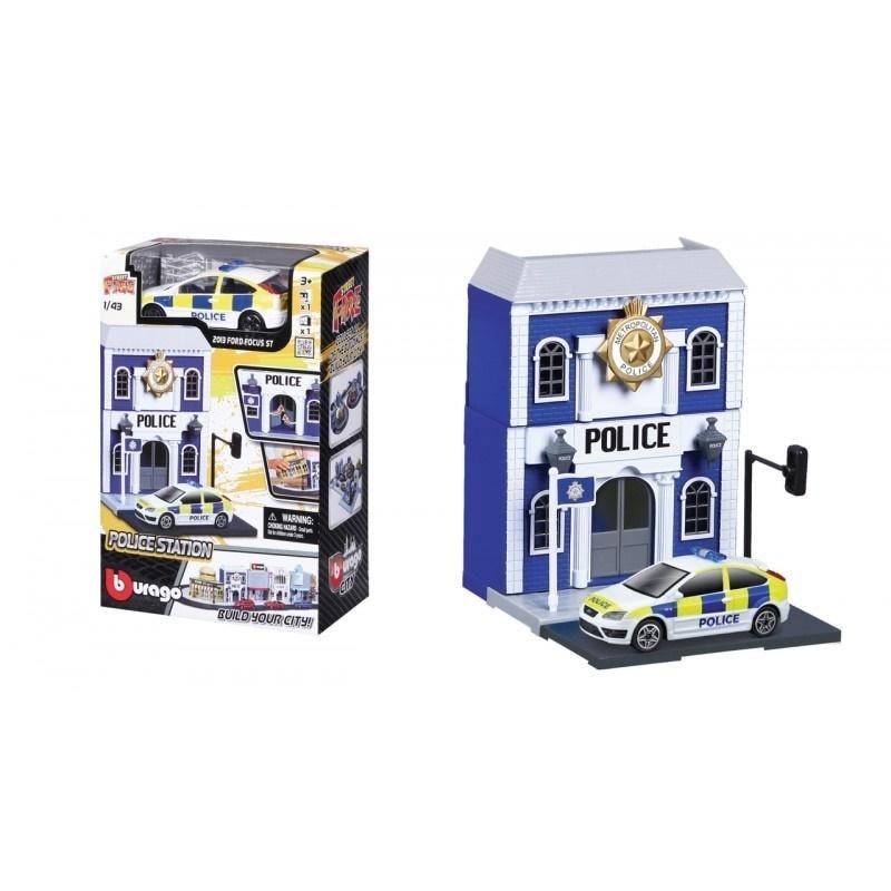 Posterunek policji Bburago City z modelem samochodu 1:43