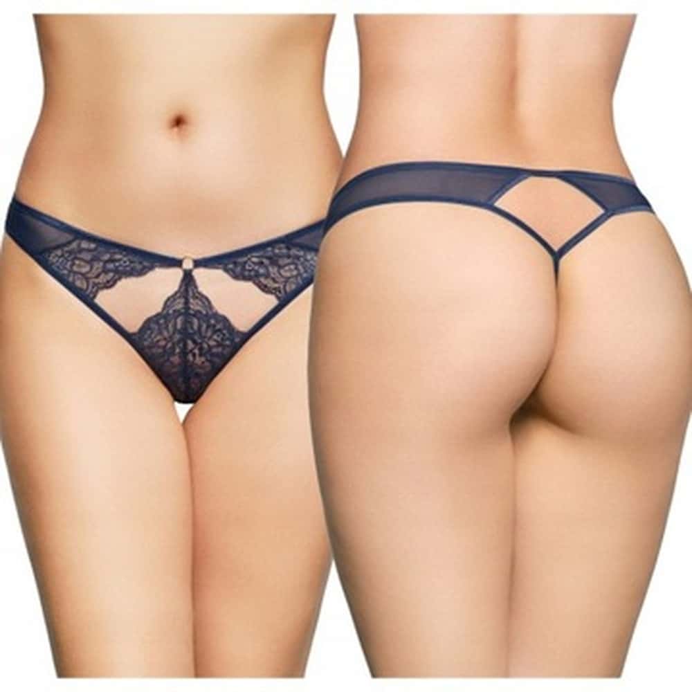 Moonlight Women's String Thong Navy Blue M - emphasize your femininity!