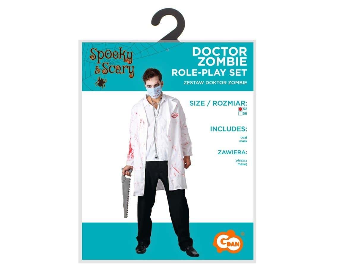 Godan Costume Doctor Zombie - Size 52 - Perfect for Halloween