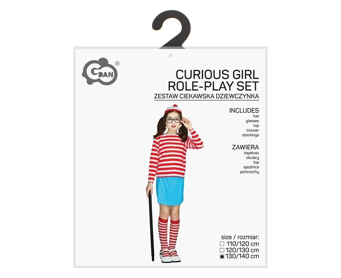 Godan Children's Costume Curious Girl 130/140cm - perfect for costume party