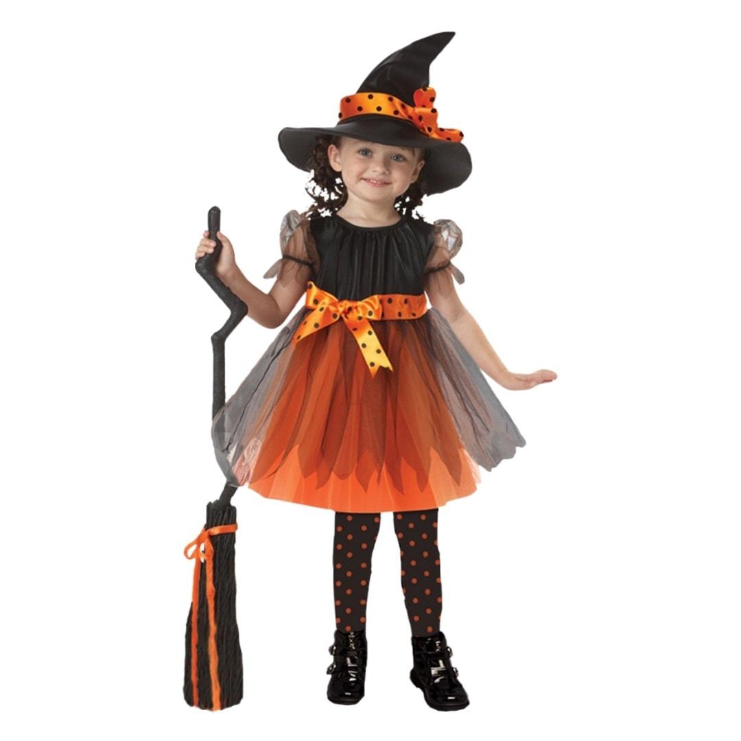 Witch costume for children with hat - perfect for Halloween