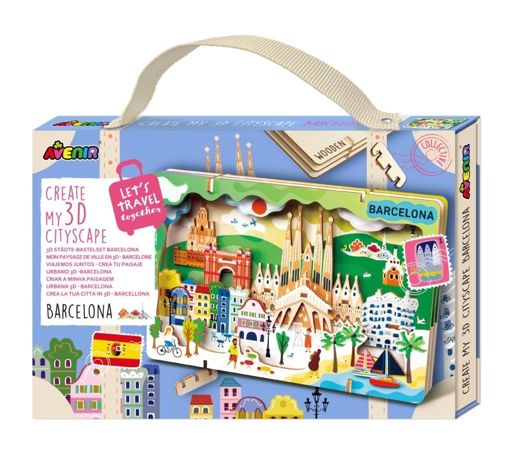 Avenir 3D Wooden Puzzle - Barcelona Cityscape - Create your own city!