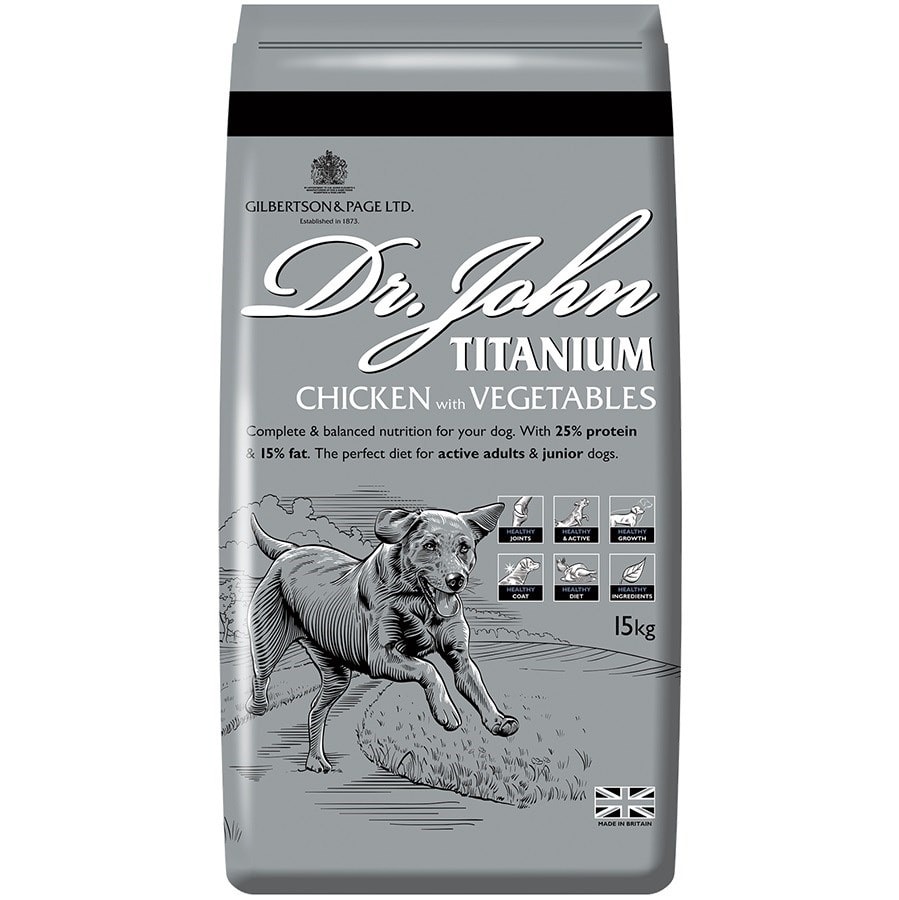 Dr John Titanium Dog Food - 15 kg for active dogs