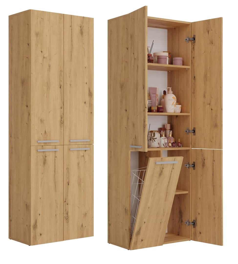 Nel Art 1 Bathroom cabinet with basket and long doors - perfect for your bathroom