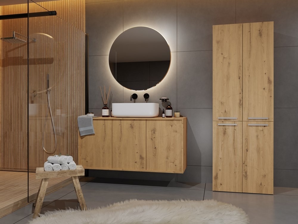 Nel Art Bathroom cabinet with baskets - artisan oak