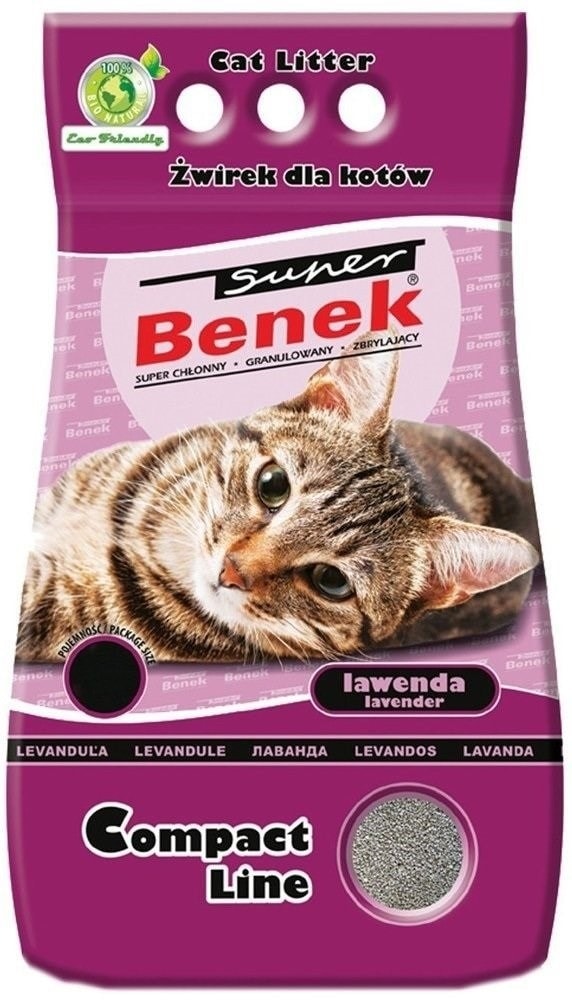 CERTECH Super Benek Compact Lavender - clumping cat litter 25 l - comfort and hygiene for your cat